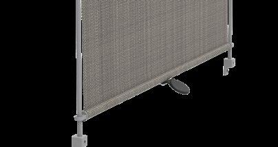 The roller shutters are made of special aluminium profiles, anodized or powder coated in any RAL colour according to order. Roller shutter with straight guides.