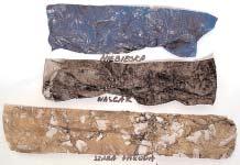 Ryc. 17. Trzy rodzaje taœm: niebieska, srebrna NASCAR, szara pakowa Fig. 17. Three types of tape: blue, NASCAR silver and packaging grey le y stwierdziæ, e wymienione trzy taœmy rozkleja³y siê najtrudniej spoœród badanych dziewiêciu rodzajów taœm.