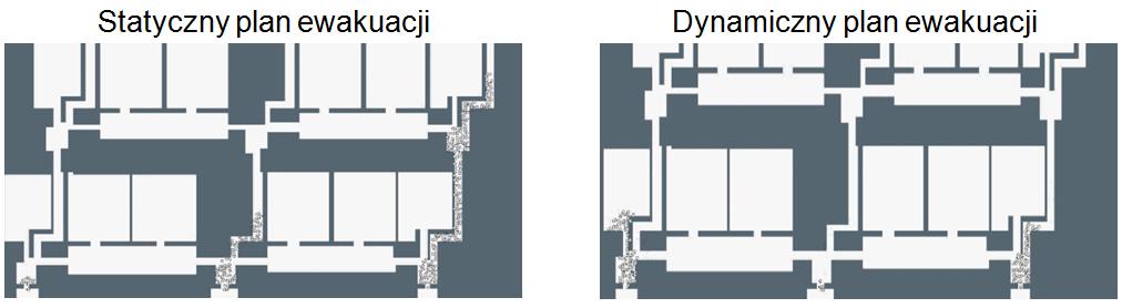 Michał KAPAŁKA utylizację klatek schodowych; na rysunku nr 8 przedstawiono porównanie rozkładu osób w końcowej fazie ewakuacji dla obu sytuacji. Rys. 7. Wyniki ewakuacji Fig. 7. Evacuationprocessresults Rys.