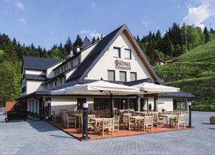 Hotel posiada miejsca noclegowe, a także salę bankietową, sale konferencyjne, wiaty grillowe, saunę, jacuzzi, bilard,