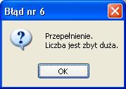 Komunikat zaleŝny od numeru błędu W bloku instrukcji wykonywanych przy błędzie, moŝemy instrukcją warunkową badać numer błędu (Err.