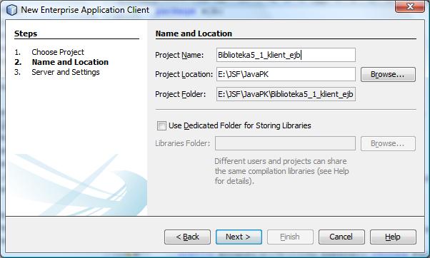(3) Utworzenie aplikacji klienta opartej klasie ramka z projektu Biblioteka5 z lab5-pio