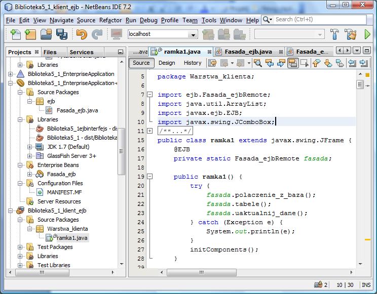 (12) Aplikacja Biblioteka5_1_klient_ejb z warstwy klienta ma teraz zdalny dostęp do kodu