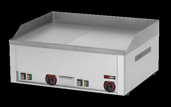 17 Płyta griowa eektryczna płyta robocza spawana z rantem / trudnościerana sta optymana grubość płyty roboczej - 10 reguacja temperatury 50-300 C kontroka pracy i grzania wyłącznik główny wykonanie
