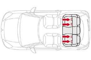 125 Bezpieczeństwo dzieci Mocowania "ISOFIX" Samochód posiada homologację według nowych przepisów ISOFIX. Siedzenia, wymienione poniżej, są wyposażone w odpowiednie mocowania ISOFIX.