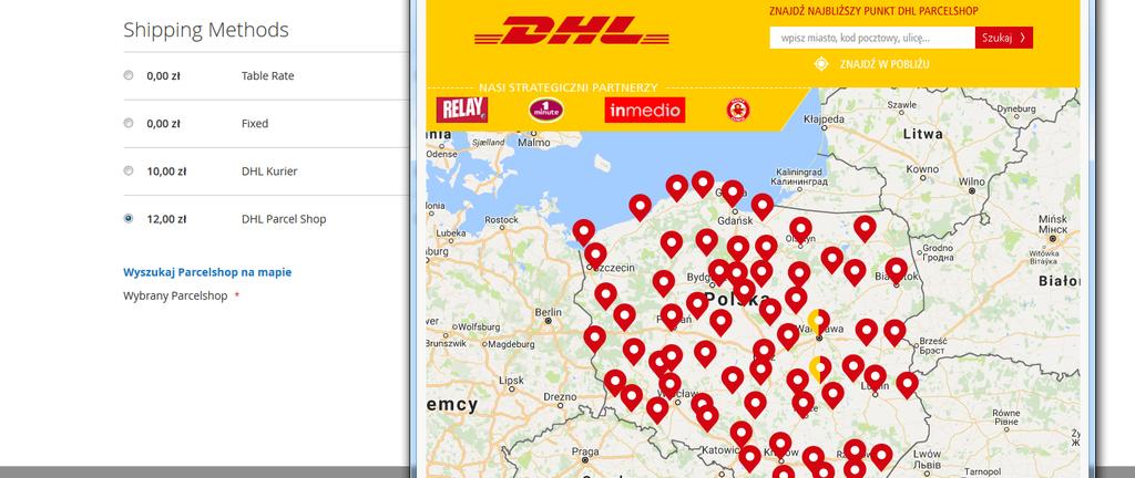 Wybierając DHL Parcel Shop