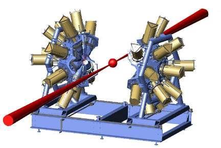 Rama układu składa się z sześciokątów foremnych i 12 pięciokątów foremnych. W każdym z nich wykonano otwór, w którym można umieścić detektor.