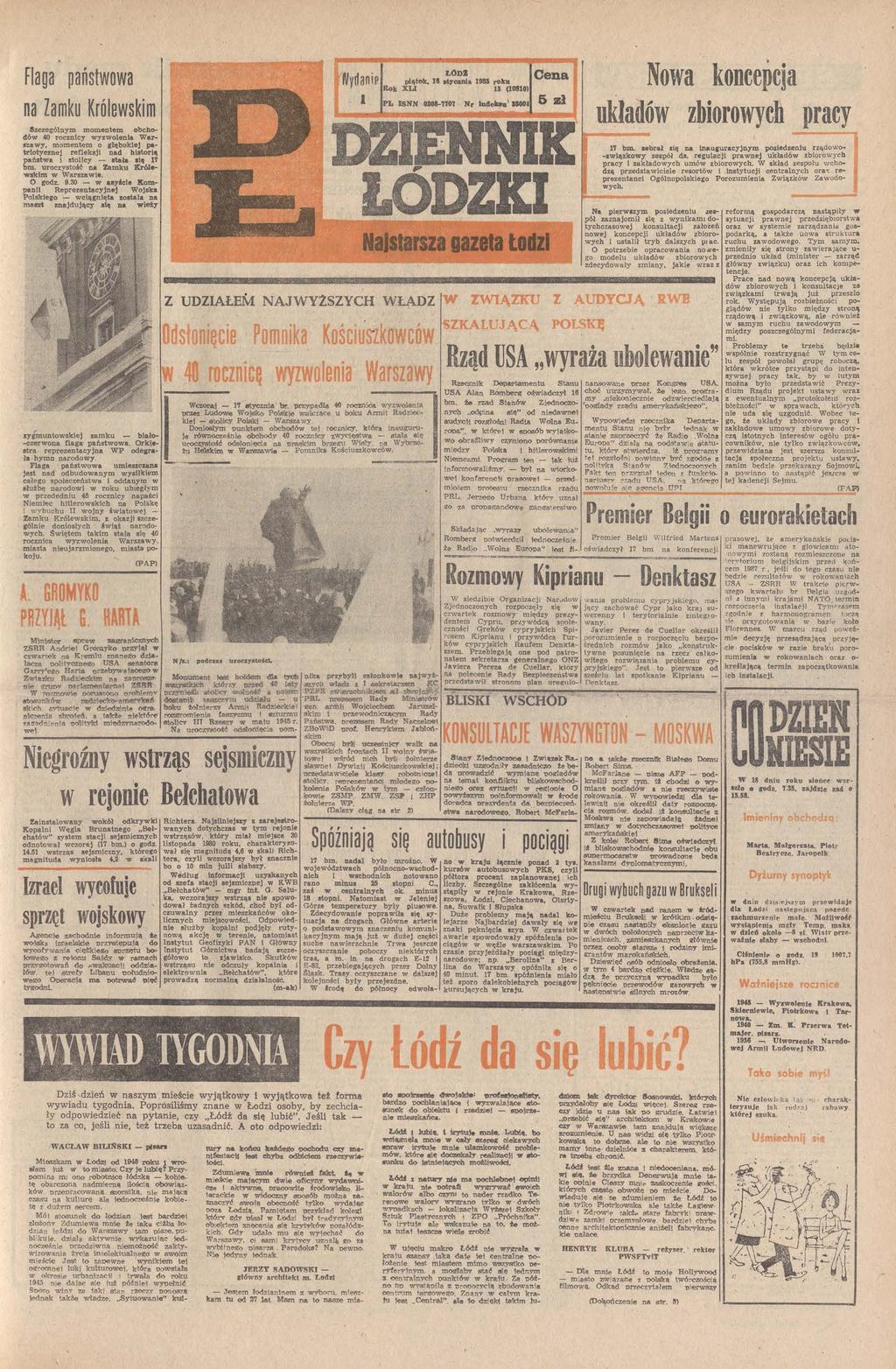 Flaga państoa Zamku Króleskm NydanP Rok &>ltek XL Noa koncepcja rod 8 MJm 98 r0tu 5 (090) 5 PL NN UOlT0 DZENNE ódzc cególnym momentem obchó 40 rocncy yole arsay, momentem o gębokej patrotycnej