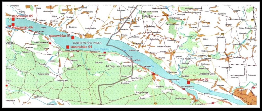 Jego szerokość waha się od 500 do 2500 m (średnio 1210 m). Większe głębokości ok. 8-9 m występują na linii dawnego nurtu rzeki, przebiegającego generalnie wzdłuż prawego brzegu.