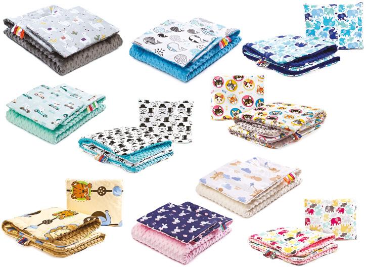 KOMPLET MINKY KOCYK MINKY BLANKET MINKY Nasi projektanci o rodzicielstwie wiedzą wszystko :) Dlatego Komplety mają optymalną grubość, wielkość i kształt.