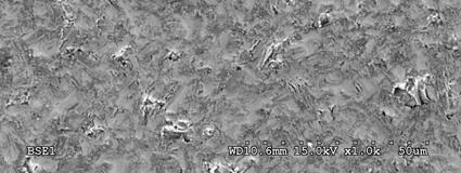 5. Microstructure of 4BaO6Fe 2O 32B 2O 3 sample after devitrification at a temperature 1 C within 1 h; SEM, BSE Zmiany właściwości magnetycznych b) Rys. 4. Mikrostruktura próbki: a) 4BaO6Fe 2O 3B 2O 3, b) 4BaO6Fe 2O 32B 2O 3 po dewitryfikacji w temperaturze 1 C w czasie 1 h; SEM, BSE Fig.