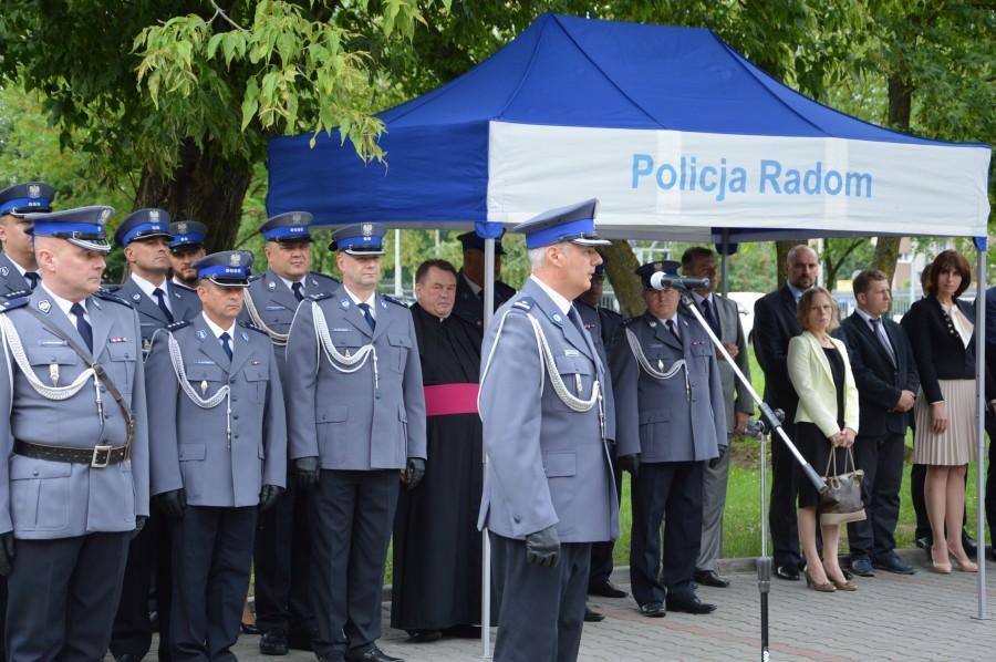 Uczestniczyli w nim: pełniący obowiązki Komendanta Miejskiego Policji w Radomiu podinsp. Piotr Kostkiewicz, Zastępcy Komendanta - kom. Dariusz Szymański oraz nadkom.