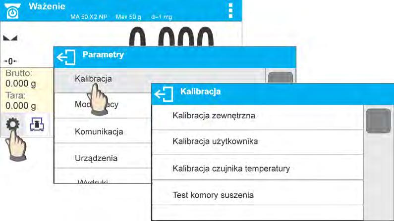 8. PORUSZANIE SIE W MENU WAGI Poruszanie się w menu programu wagowego jest intuicyjne i proste. Dzięki wyświetlaczowi z panelem dotykowym obsługa programu jest bardzo prosta.