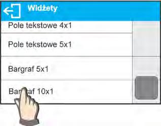 8.6.4. Bargrafy Opcja bargrafu dostępna jest we wszystkich modach pracy. Bargraf pełni rolę graficznego przedstawienia wykorzystania maksymalnego udźwigu wagi.