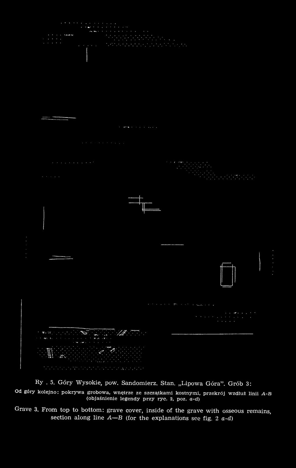 From top to bottom: grave cover, inside of the grave with