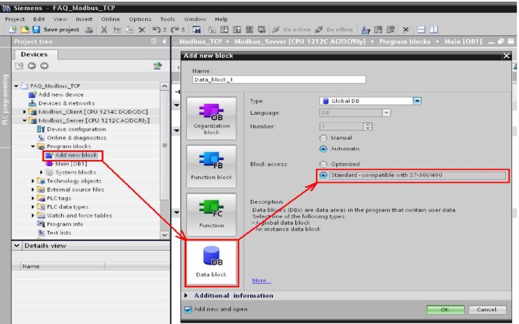 2. W polu CONNECT_ID bloku MB_SERVER należy wpisać liczbę, która będzie identyfikatorem użytym w czasie połączenia.
