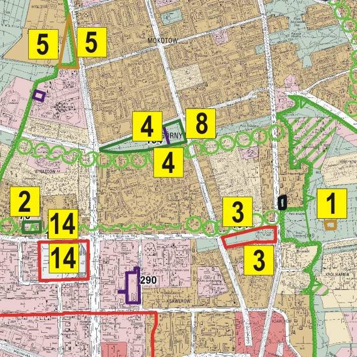 ANALIZA SKŁADANYCH WNIOSKÓW W SPRAWIE ZMIANY STUDIUM STRUKTURA FUNKCJONALNO-PRZESTRZENNA MOKOTÓW OGÓŁEM WNIOSKÓW 72 DOTYCZĄCYCH STRUKTURY FUNKCJONALNO PRZESTRZENNEJ 36 MOKOTÓW zmiana funkcji ZP1 na