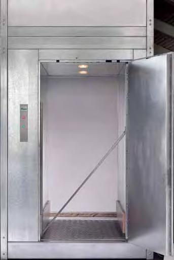 Fahrbahninnenverblechung GOODS LIFT BKG type 500.10/49 750.15/49 Basic equipment: Capacity 500 kg and Speed v = 0.10 m/s - Q= 500 kg v = 0.