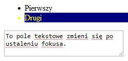 Selektory pseudoklas interakcji z użytkownikiem active, hoover, focus przykład