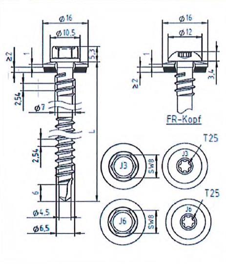 strona 42 Europejskiej Oceny Technicznej drewno EN 14081 zdolność wiercenia: tn2 2,00 mm parametry zdefiniowane : My,Rk = fax,k = 9,742 Nm 11,810 N/mm 2 lef 44 mm wartości