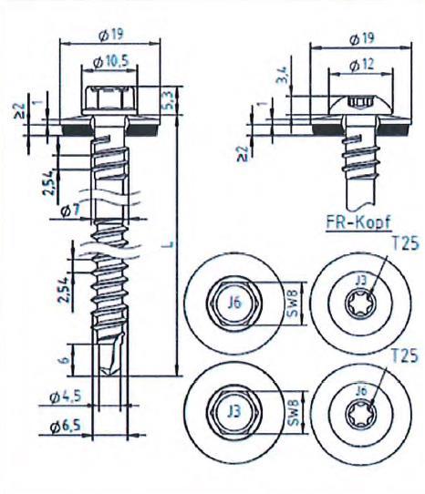 strona 43 Europejskiej Oceny Technicznej drewno EN 14081 zdolność wiercenia: tn2 2,00 mm parametry zdefiniowane : My,Rk = fax,k = 9,742 Nm 11,810 N/mm 2 lef 44 mm wartości