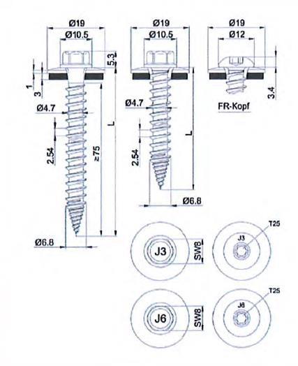 strona 49 Europejskiej Oceny Technicznej drewno EN 14081 zdolność wiercenia: tn2 1,00 mm parametry zdefiniowane : My,Rk = fax,k = 10,744 Nm 11,080 N/mm 2 lef 34 mm wartości