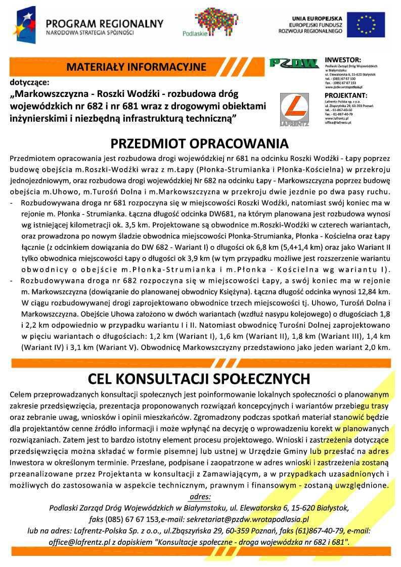 Opracowanie dokumentacji technicznej: Roszki Wodźki rozbudowa dróg wojewódzkich 4.