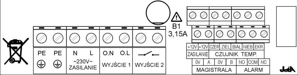 Mikroprocesorowy Regulator Temperatury TERMISTAT 6 S 00 LCD Przed przystąpieniem do prac wyłączyć napięcie zasilania, wykonać widoczną przerwę w obwodzie elektrycznym zasilania urządzenia i upewnić