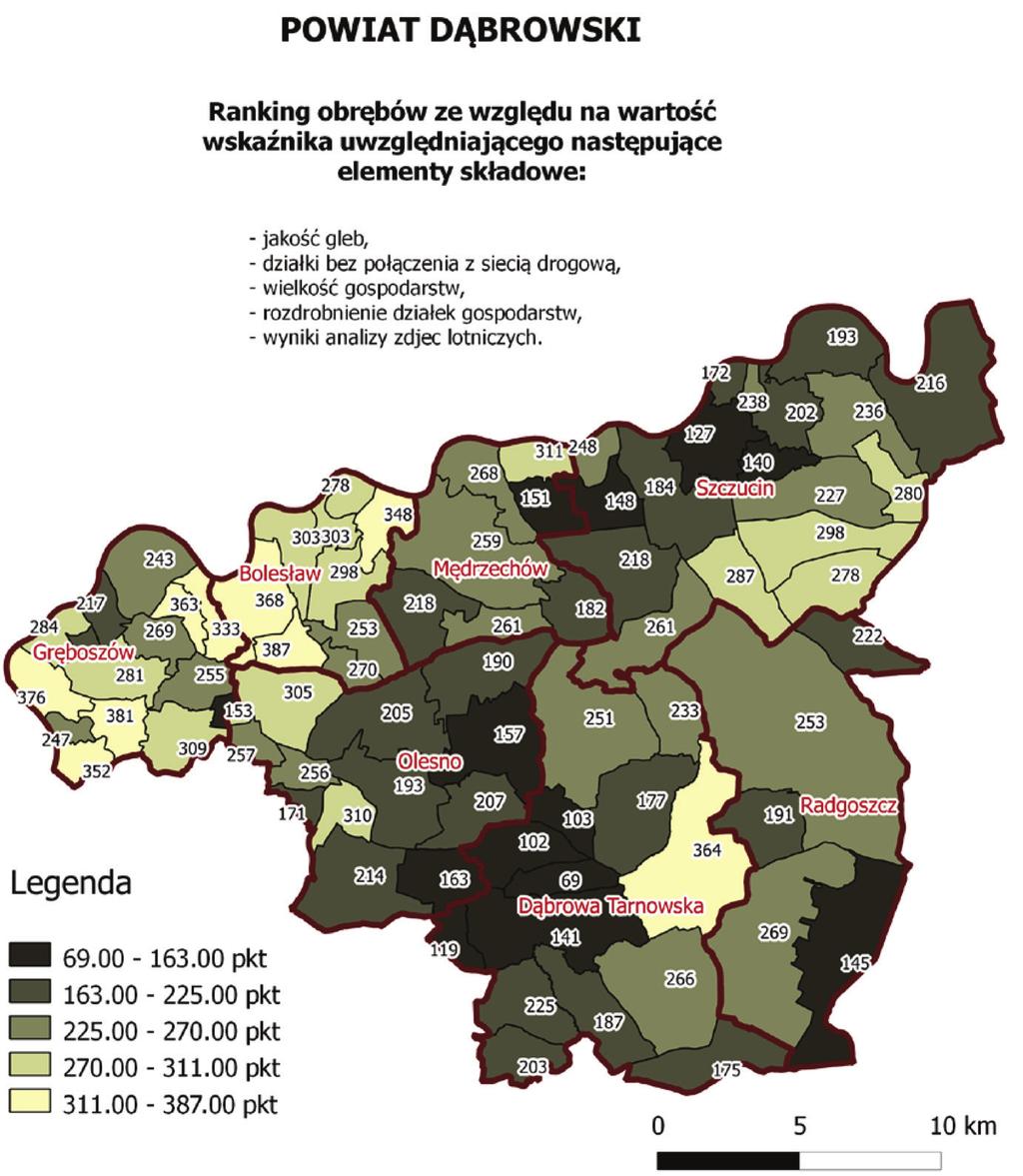 Identyfikacja obszarów... wództwa w miejsca, gdzie zarówno potrzeby w tym zakresie jak i szanse na skuteczną realizację prac scaleniowych są największe.