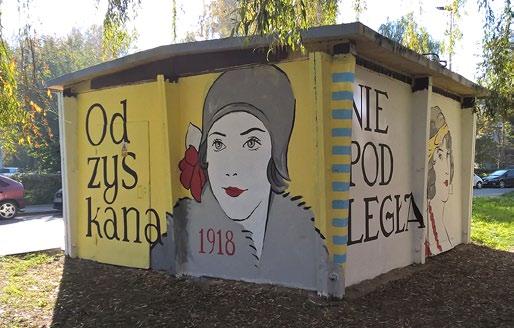 Fot. Urszula Twardzik Mural Patriotyczny na 100-lecie odzyskania niepodległości W ramach VII edycji konkursu graffiti Ósemka w sprayu organizowanego, jak co roku, na znak protestu przeciwko