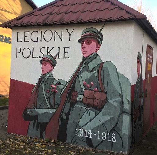 Wyzwolona, Niepodległa, Odzyskana, której autorem jest Maciej Szczurek-Maksymiuk została wykonana na stacji trafo przy ul. Komandosów 19. Trzeci projekt pt.