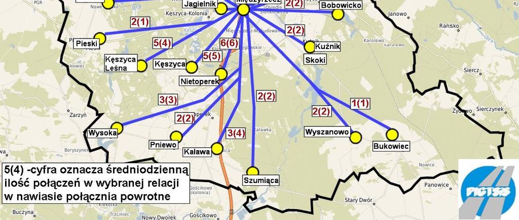 2 0 0 2 Żółwin 744 744 2 0 0 2 Razem 14 436 14 436 45 45 Tabela 10. Ilość połączeń komunikacyjnych w relacji: siedziba gminy inne miejscowości w gminie; (linie gminne); zw.
