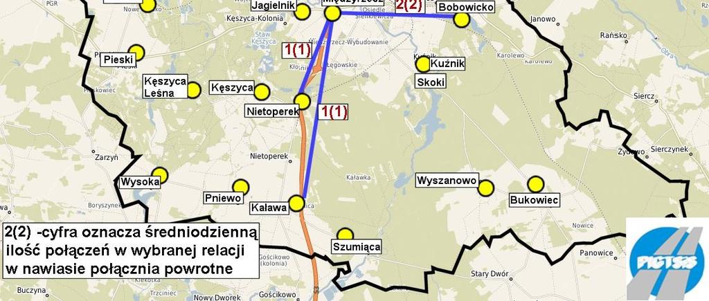 Opracowanie własne na podstawie danych z Ogólnopolskiego Systemu Informacji dla Pasażerów Poniższa tabela zawiera zestawienie