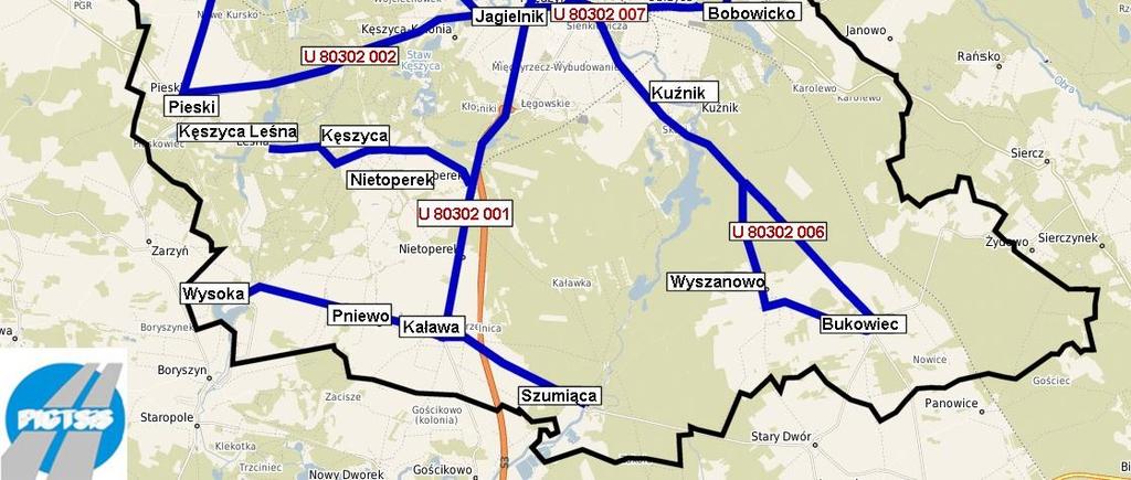 charakterze użyteczności publicznej przynajmniej na odcinkach łączących siedzibę gminy z poszczególnymi zamieszkałymi miejscowościami w obszarze Gminy.