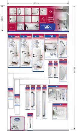 HANDICAP ACCESSORIES AKCESORIA DLA NIEPEŁNOSPRAWNCH gwarancji LAT EARS guarantee max 120 kg test 180 kg 06218 Al/PE 720-820 180 280 Atest PH Carry the CE mark, have hygienic