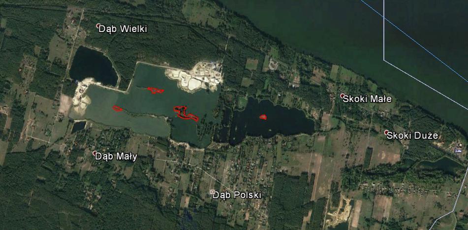 Rysunek 1. Mapa z lokalizacją wysp, na których prowadzony będzie zabieg wykaszania. Wykaszanie należy przeprowadzić z użyciem ręcznych kos spalinowych lub innego lekkiego sprzętu.