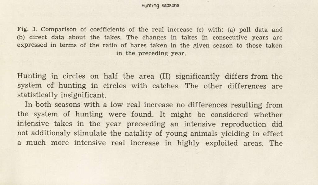 Relationship between the real increase and the yield of hares 263 relatively to cropping method (Fig. 2).