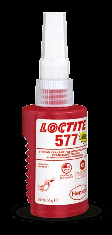Produkty do uszczelniania połączeń gwintowych LOCTITE 577 powierzchni Do odtłuszczenia i oczyszczenia powierzchni przed aplikacją kleju zaleca się stosować LOCTITE SF 7063.