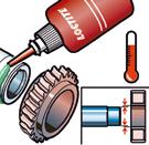 aplikacją kleju zaleca się stosować LOCTITE SF 7063 FW przypadku szczelin większych niż 0,5 mm lub zużytych wałów, gniazd łożysk lub rowków należy stosować