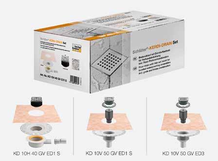 : KD R10 ED1 SGV plus Nasadka do podłoży cienkowarstwowych bez syfonu brodzikowego Odpływ DN 50 (50 mm), DN 70 (75 mm), DN (110 mm) Nr art: KD BV 50 wzgl.... 70 lub.