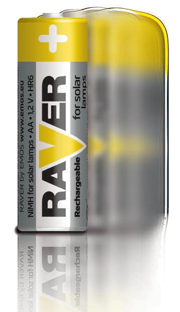 RAVER Akumulatory RAVER Solar Rechargeable Akumulatory RAVER Solar stosowane przede wszystkim w ogrodowych lampach solarnych wymieniając akumulatory w lampie można jej przywrócić pełną funkcjonalność