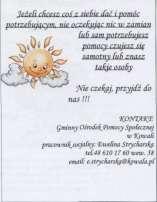oraz umieszczono na tablicy informacyjnej przy GOPS, o