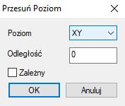 W oknie dialogowym poziomów pojawia się następujące wartości: W polu Od wpisz wartość odpowiadającą pierwszemu poziomowi (0). W polu Do wpisz wysokość (np. 210cm).