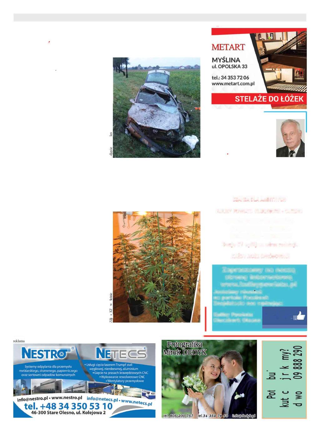 27 października 2016 3 K U L IS Y POWIATU Nie żyje 15-latka WOJCIECHÓW (gm. Olesno) Pijany 23-latek spowodował wypadek drogowy, w wyniku którego śmierć poniosła 15-letnia pasażerka.
