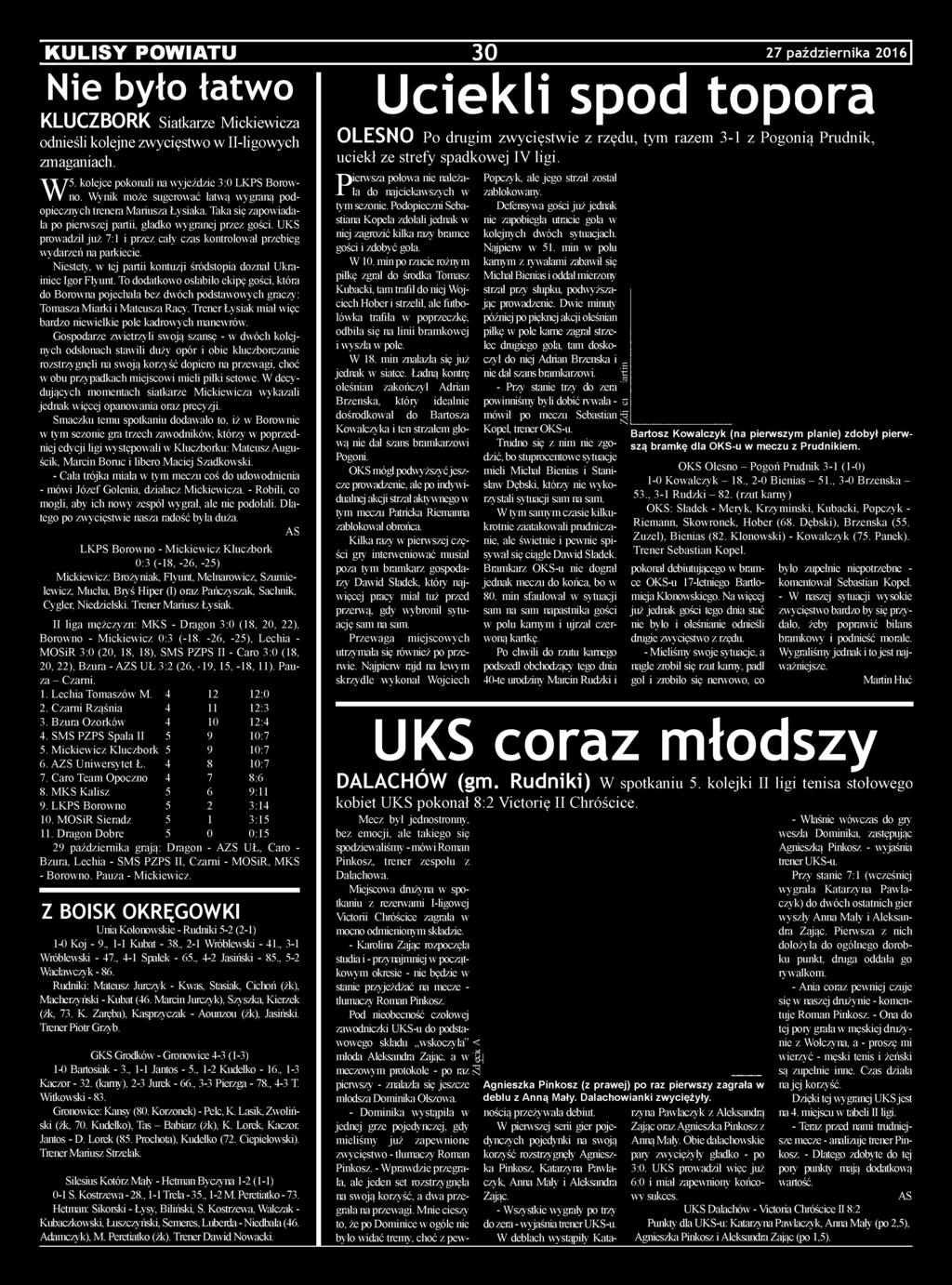 Gospodarze zwietrzyli swoją szansę - w dwóch kolejnych odsłonach stawili duży opór i obie kluczborczanie rozstrzygnęli na swoją korzyść dopiero na przewagi, choć w obu przypadkach miejscowi mieli