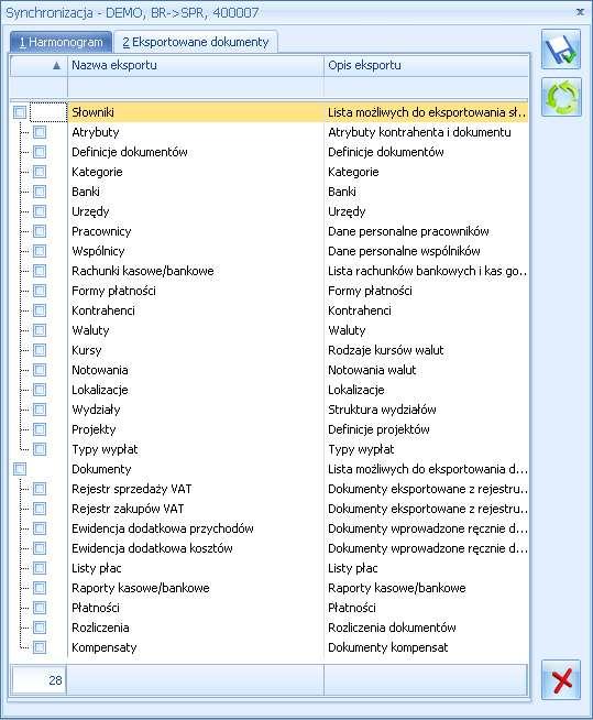 Data dokumentów określana jest następująco: w przypadku dokumentów handlowych, magazynowych, rejestru VAT oraz ewidencji dodatkowej znaczenie ma data wystawienia dokumentu, w przypadku list płac jest