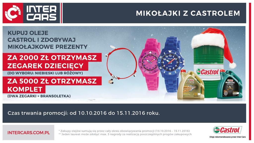 Mikołajki z Castrol Kupuj oleje marki Castrol i wygrywaj mikołajkowe nagrody!