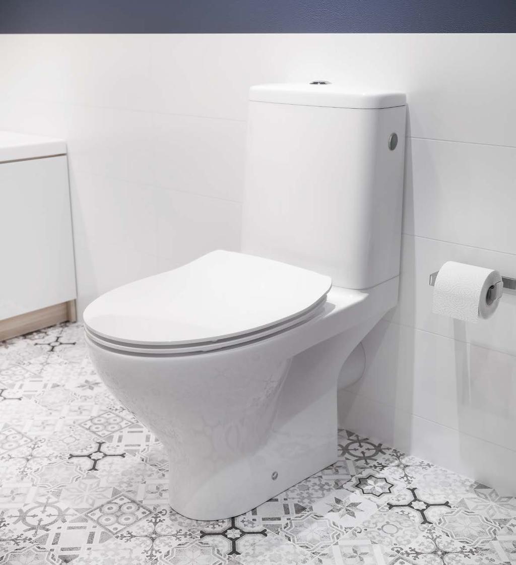 TOALETY MODUO MODUO TOILETS WC KOMPAKT WC COMPACT W kolekcji MODUO oferujemy kilka wersji WC kompaktu. Dostępne są wersje z doprowadzeniem wody z dołu lub z boku.