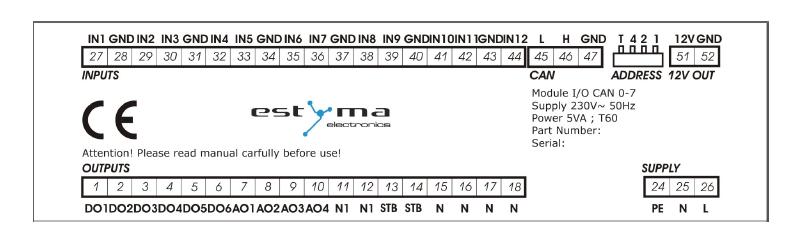 2 Podłączanie do systemu Podłączenie odbiornika do modułu rozszerzeniowego I/O Na powyższym rysunku linia sygnału (temperatura) podłączona jest do wejścia IN2.