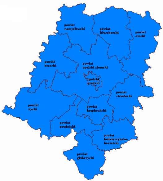 Dane geograficzno - administracyjne Województwo opolskie Województwo opolskie po³o one jest w po³udniowo zachodniej czêœci Polski. Jego powierzchnia wynosi. km.
